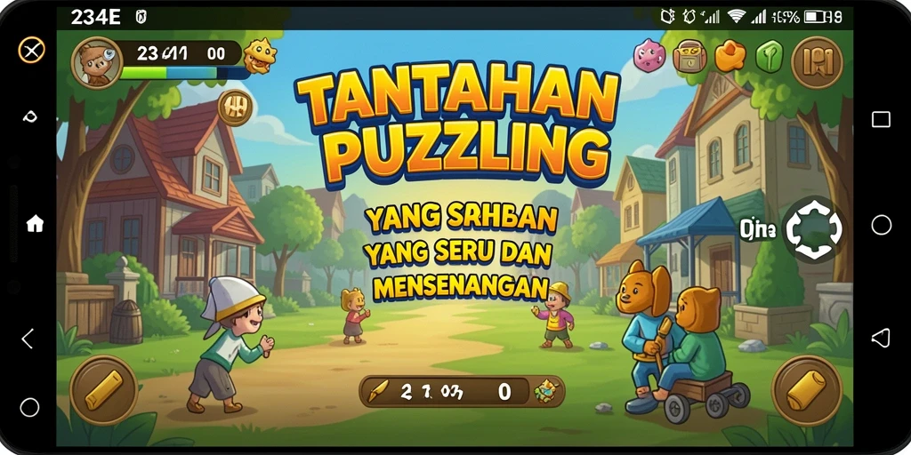 Screenshot permainan menunjukkan tantangan puzzle yang menarik dan grafis yang memukau.