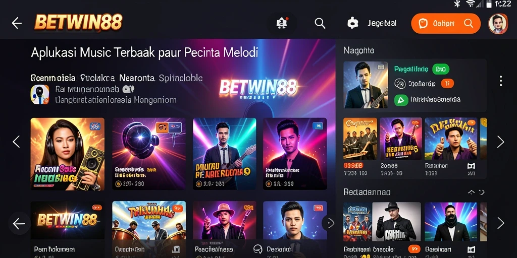 Screenshot gameplay BETWIN88 yang memperlihatkan antarmuka musik yang menarik.