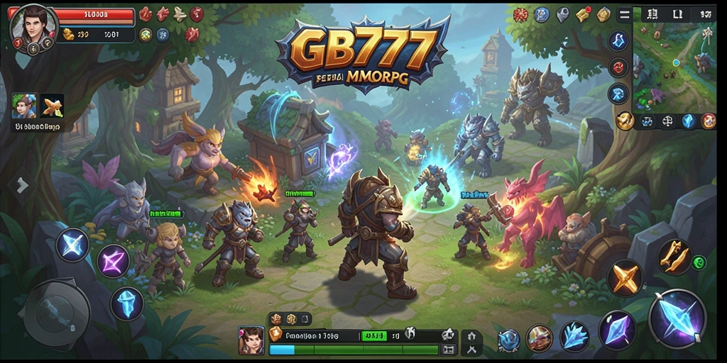 Screenshot dari gameplay mendalam GB777 dalam dunia MMORPG.