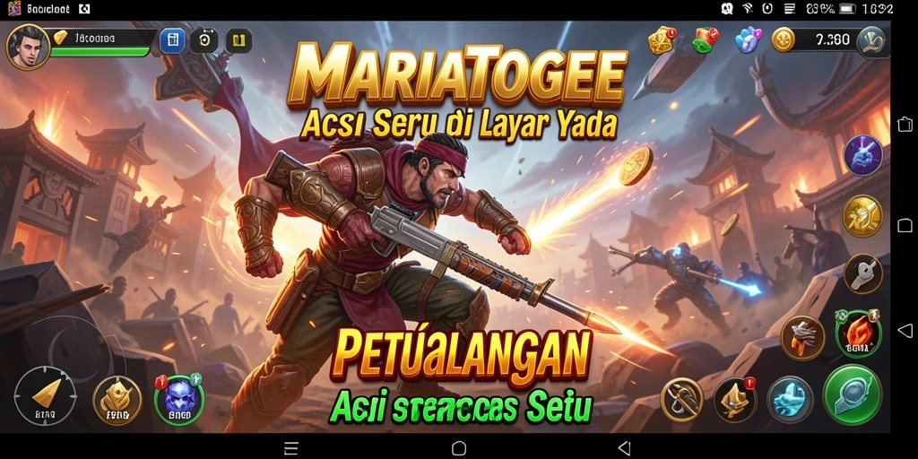 Screenshot MARIATOGEL menampilkan aksi bertarung yang mendebarkan.