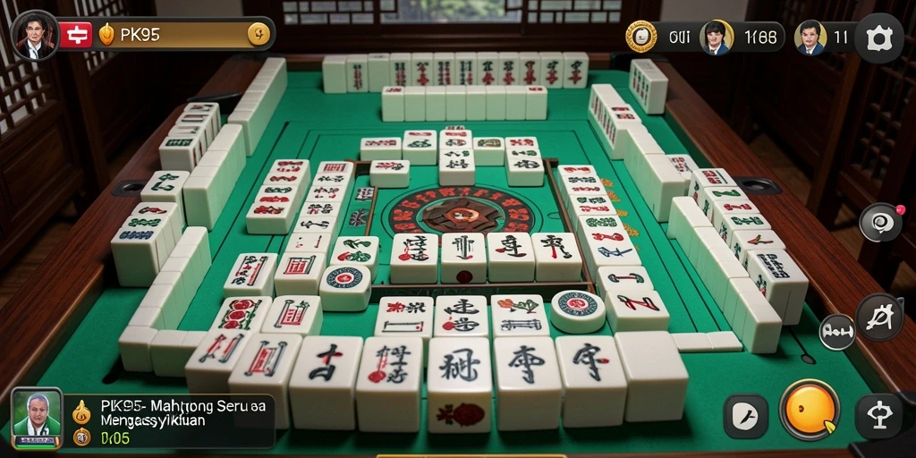 Tampilan gameplay seru PK95 yang menghadirkan tantangan Mahjong.