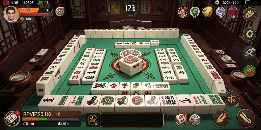 Gameplay menarik RPVIP5 menampilkan papan Mahjong yang penuh warna.