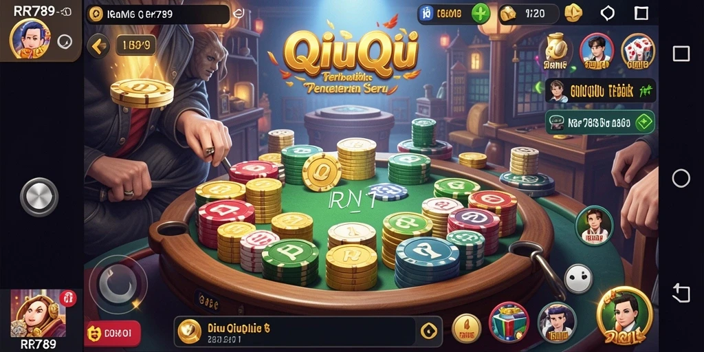 Screenshot gameplay QiuQiu RR789 yang menampilkan aksi seru para pemain.