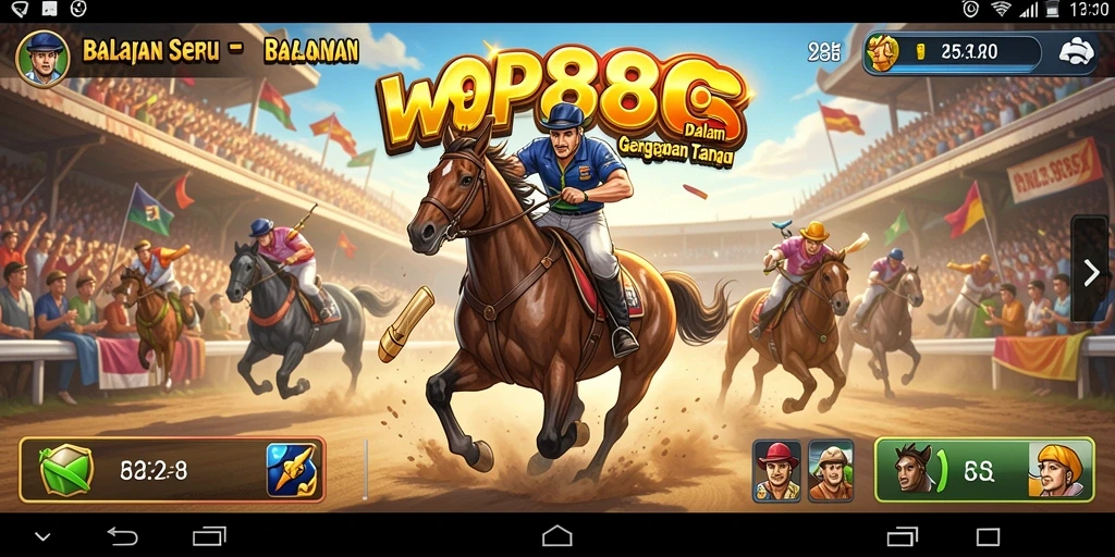 Tangkapan layar utama WP888 menampilkan aksi balapan yang mendebarkan.