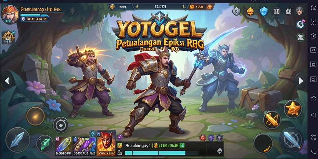 Tampilan gameplay YOTOGEL yang seru dengan aksi RPG yang menarik.